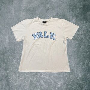 Vintage Y2K Champion Yale University Blue and White Women’s College Shirt Sz XL